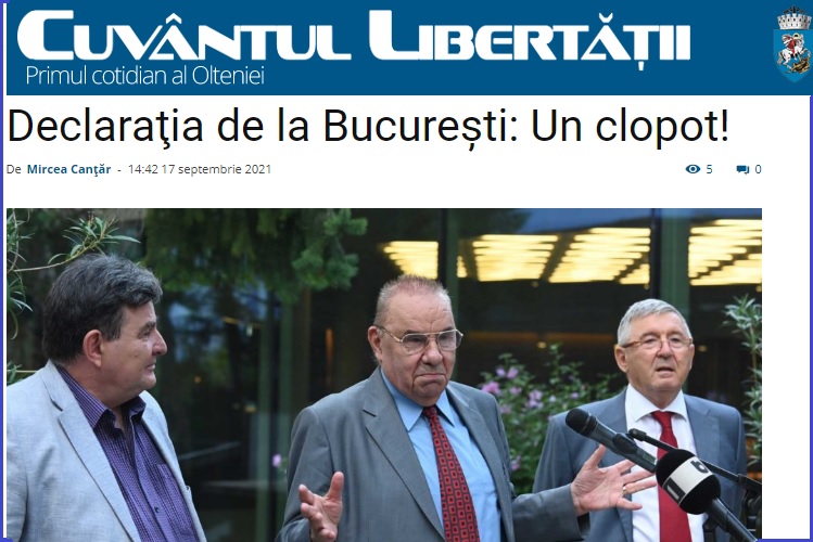 „Declarația de la București”, și în „Cuvântul libertății” din Craiova
