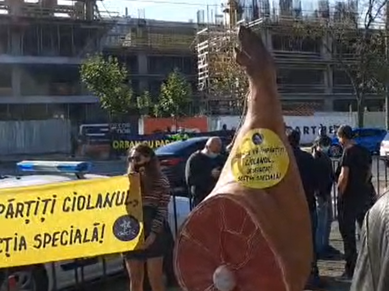 (VIDEO) Proteste cu ciolanul la Romexpo