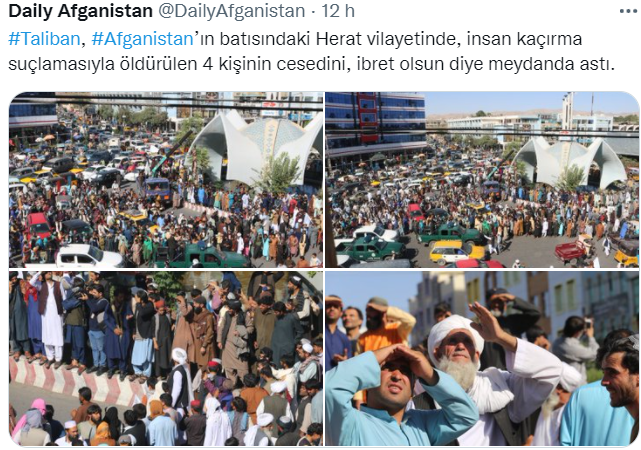 S-au întors barbariile în Afganistan: Cadavre atârnate în public