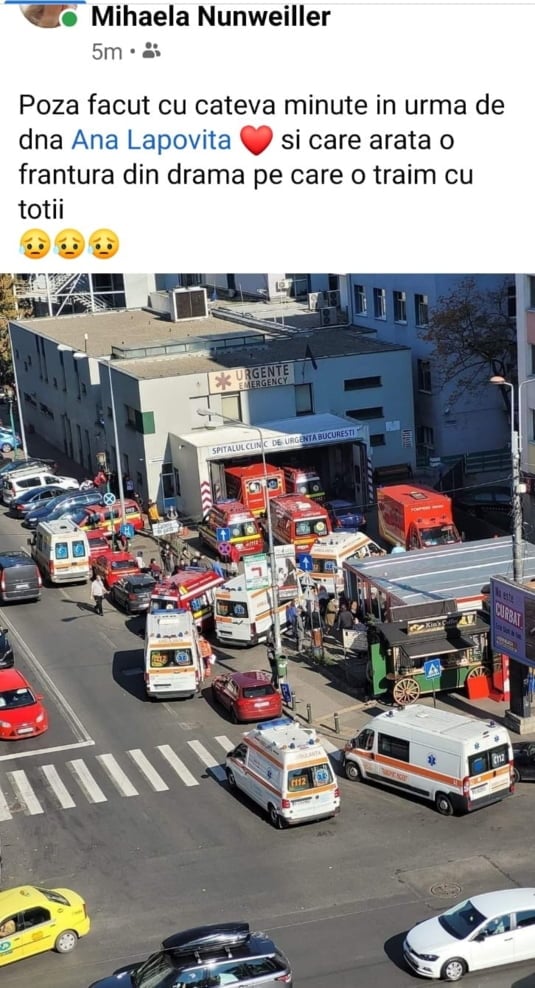 (FOTO) Coadă de ambulanțe la Spitalul Floreasca