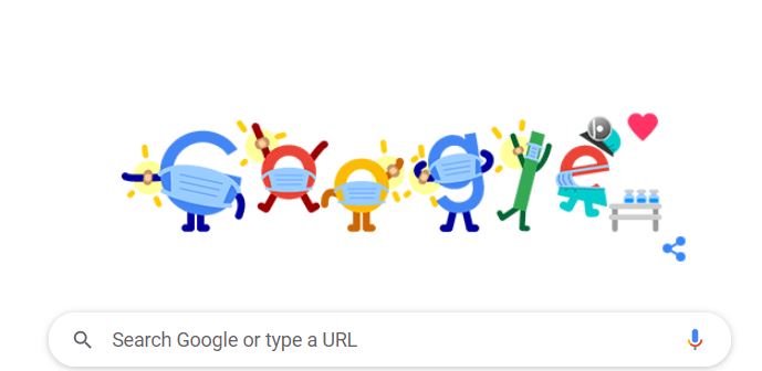 Un Google Doodle cu mască