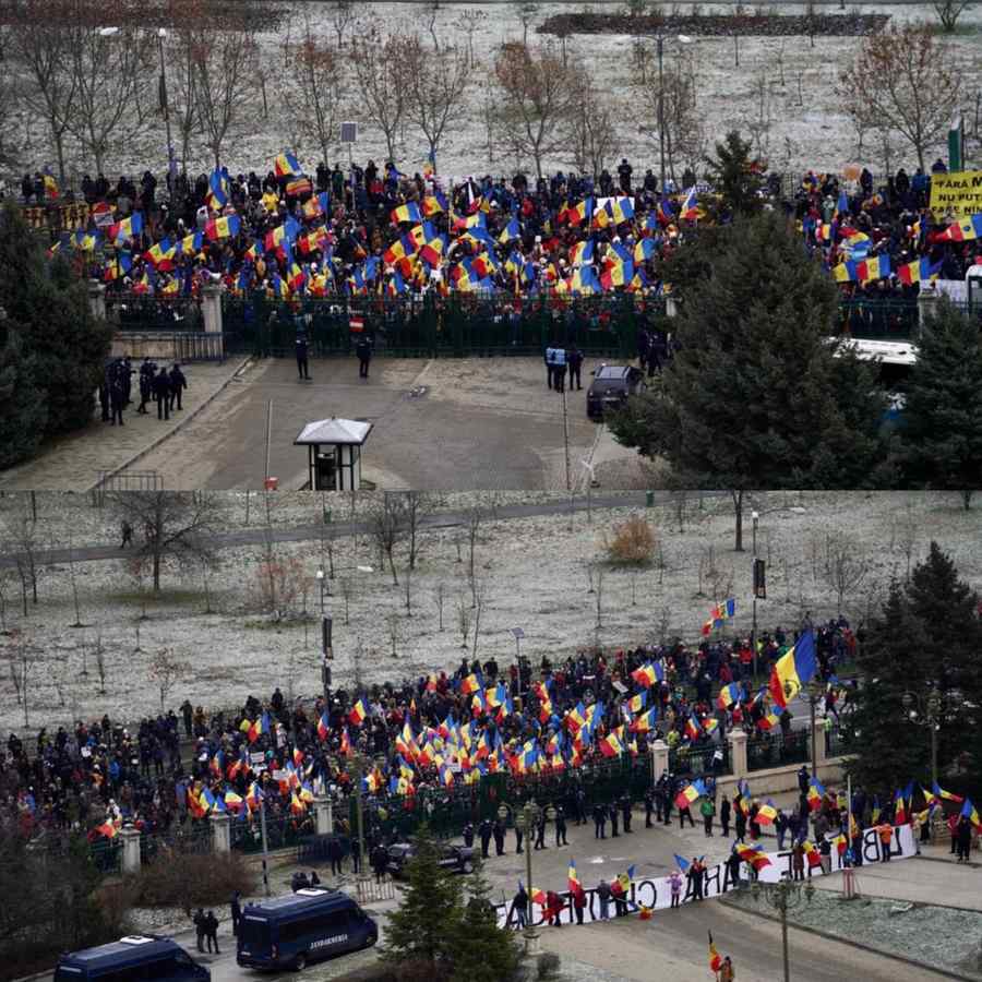 (VIDEO) Tărăboi de AUR în curtea Parlamentului