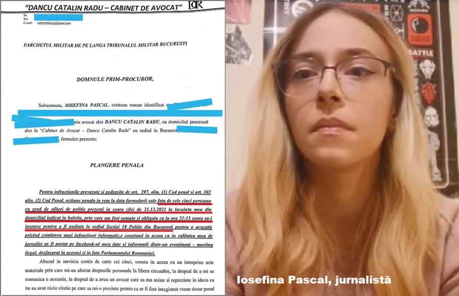 Iosefina Pascal, plîngere penală împotriva polițiștilor care au săltat-o de acasă