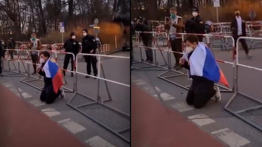 (VIDEO) Bărbat rus cerând iertare în genunchi