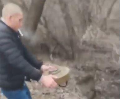 VIRAL. Ucraineanul și mina antitanc