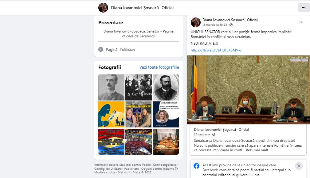 Șoșoacă, neutralitatea și FB