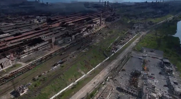 (VIDEO) Imagini din dronă: Ce a mai rămas din Azovstal