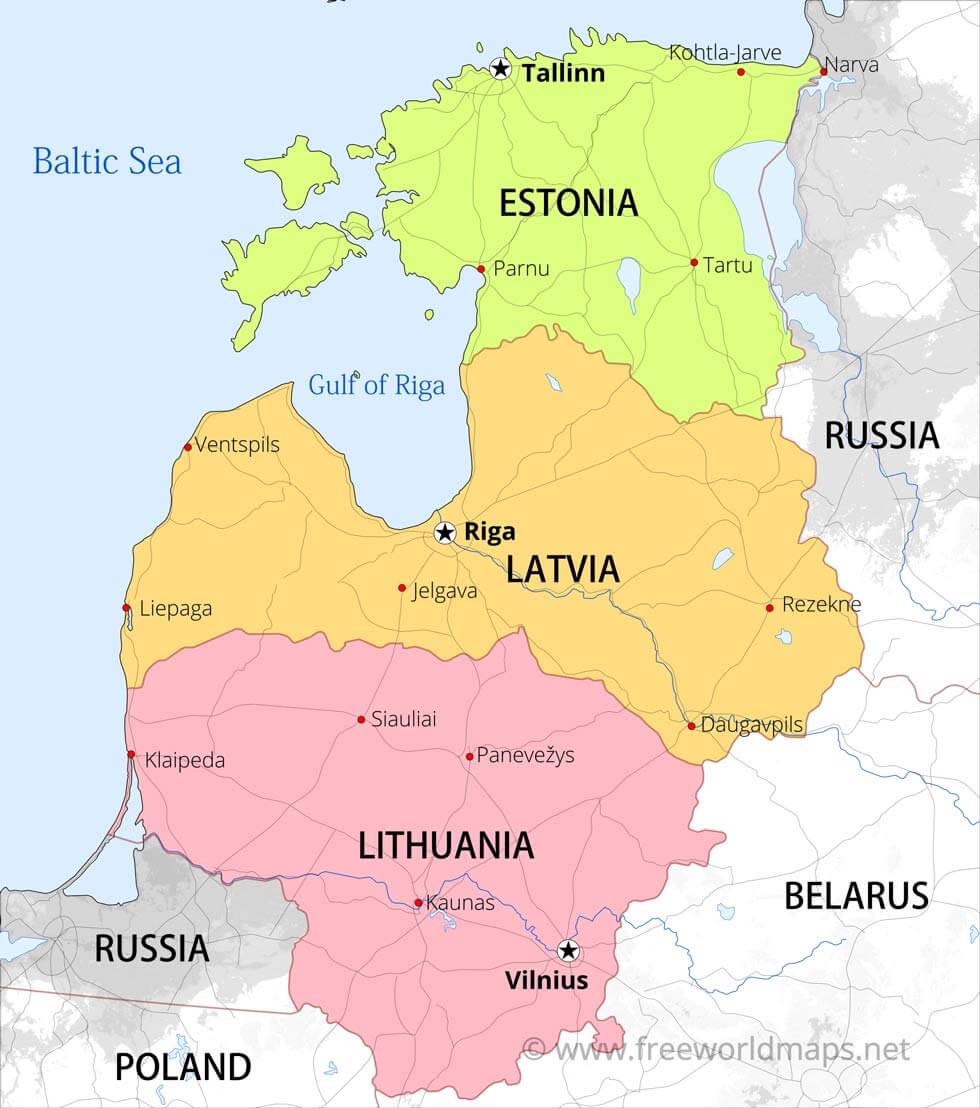 Baltic Countries Map 