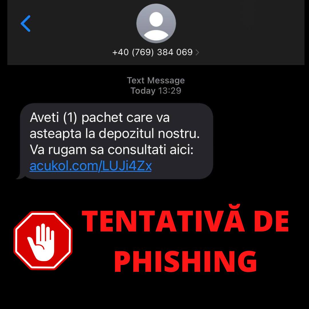 O nouă tentativă de tip phishing