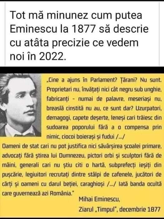 Eminescu: Alungați turma acestor netrebnici