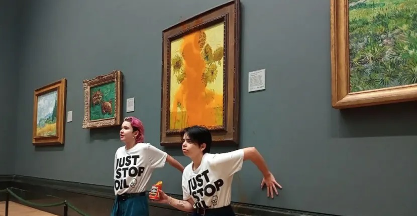 Activiști ecologiști au aruncat supă peste o capodoperă a lui Van Gogh