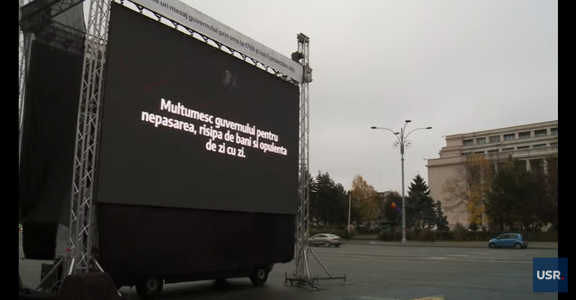 (VIDEO) Gestul făcut de USR la un an de guvernare PSD-PNL