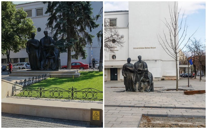 Cluj: Au distrus Grupul statuar ”Şcoala Ardeleană”!