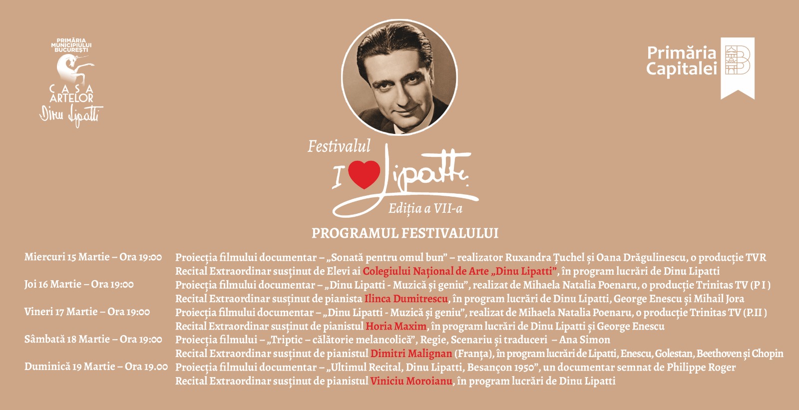 Festivalul „I love Lipatti ” la Casa Artelor Dinu Lipatti