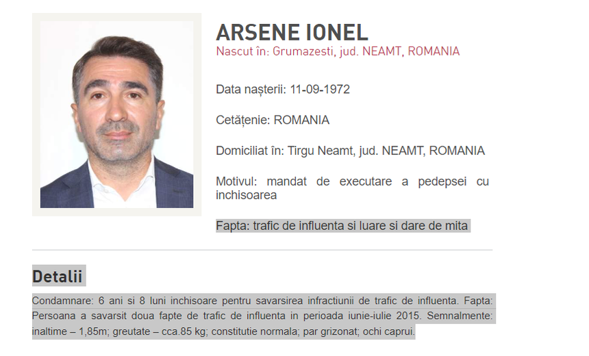 Gorghiu ”recuperează” încă un fugar. Ionel Arsene va fi extrădat în România