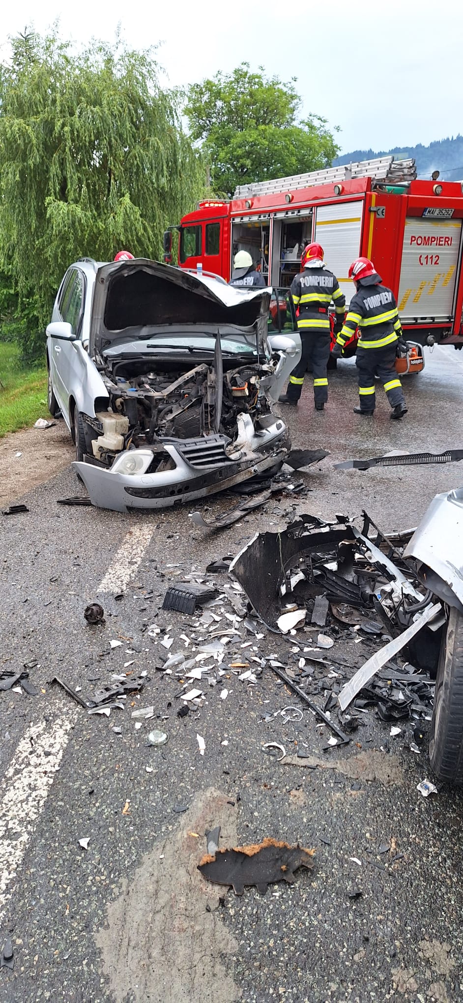 Salvatori în timpul liber, după ce a fost martorii unui accident grav