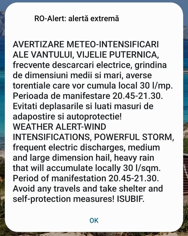 Alertă de grindină în capitală