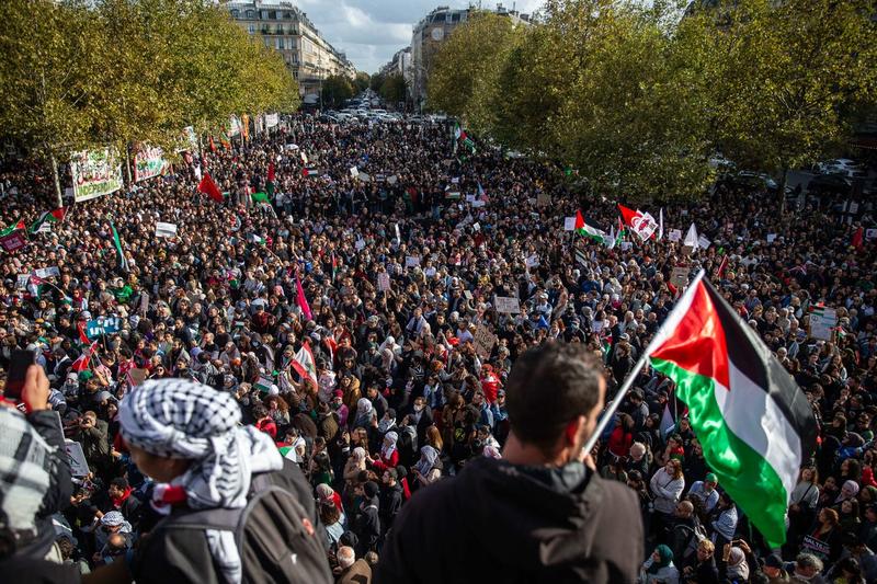 (IDEO)Demonstraţie pro-palestiniană, la Paris
