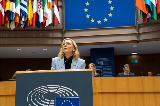 Cate Blanchett, în Parlamentul European: Pledoarie pentru refugiați