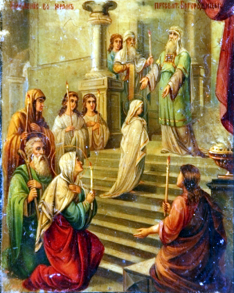 Fecioara Maria a fost adusă la Ierusalim