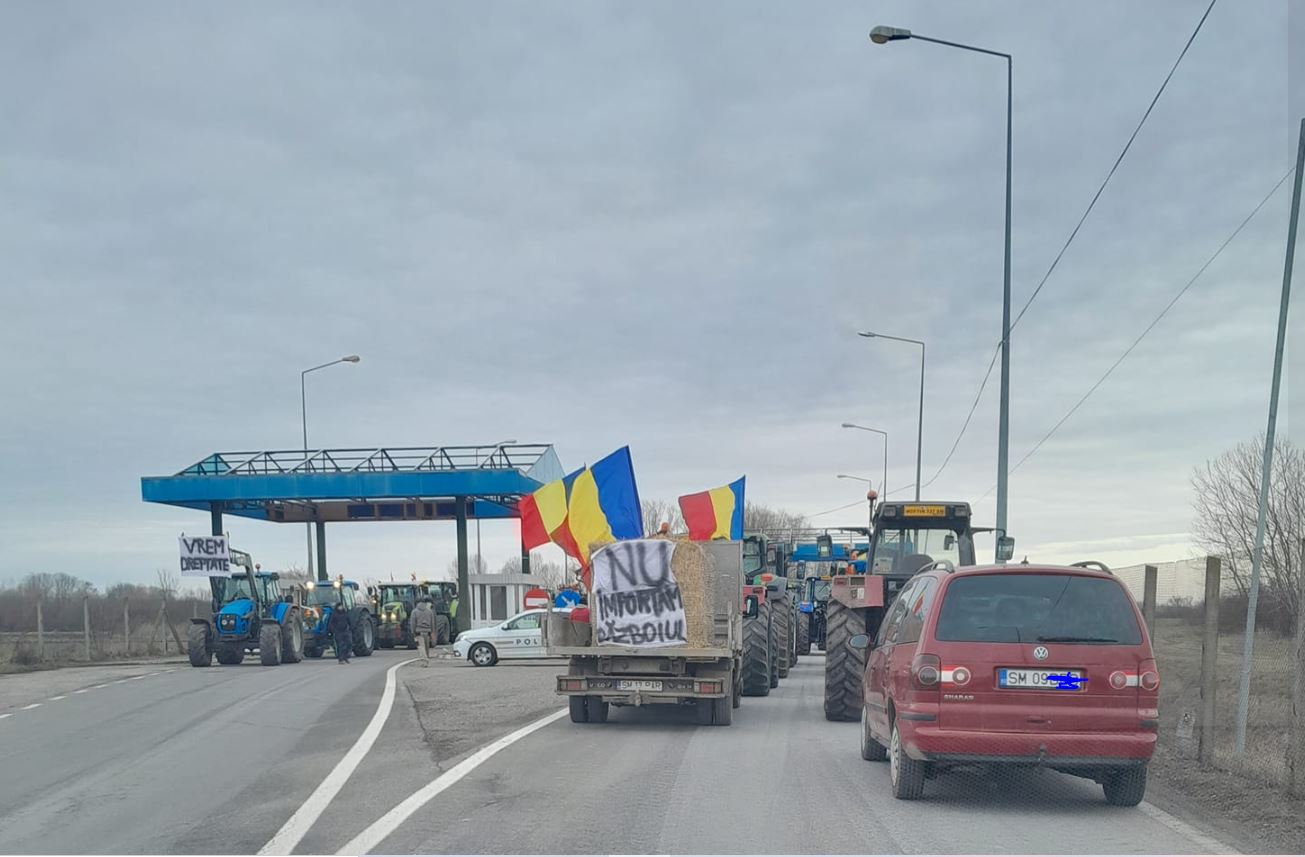 (VIDEO) Vama Urziceni, blocată de protestatari