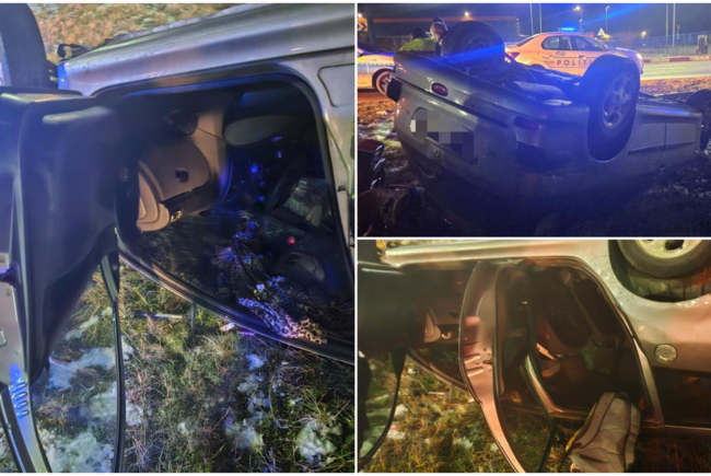 S-a răsturnat cu mașina, fugind de poliție