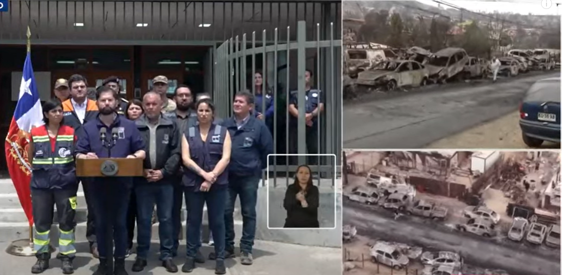 (VIDEO)Incendii în Chile: Preşedintele Boric anunţă un nou bilanţ