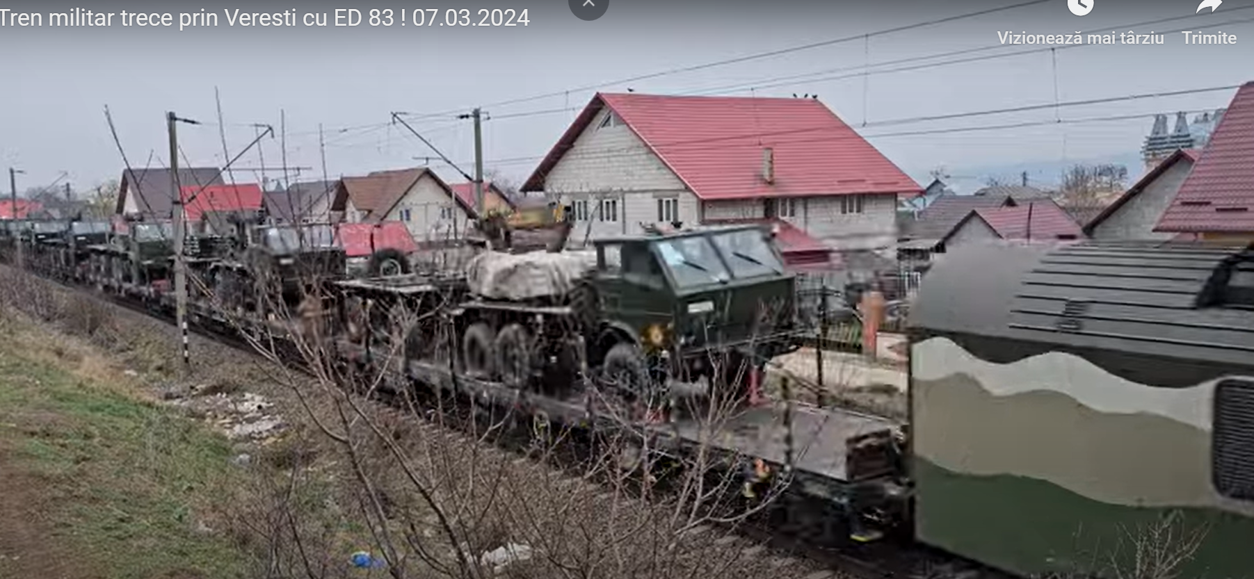 Tren CFR Marfă cu lansatoare de rachete, la granița cu Ucraina