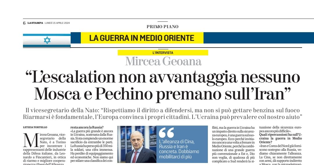 Geoană în La Stampa: Moscova și Beijingul să exercite presiuni