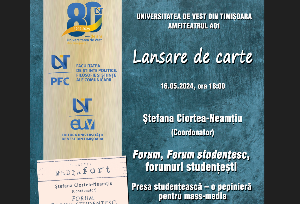 Lansare de carte, la Universitatea de Vest