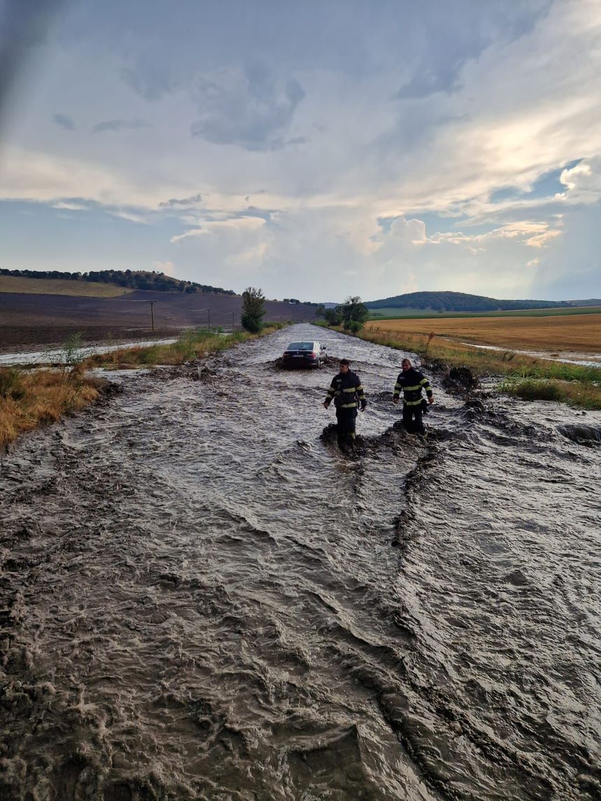 La Tulcea, o viitură le-a luat maşinile