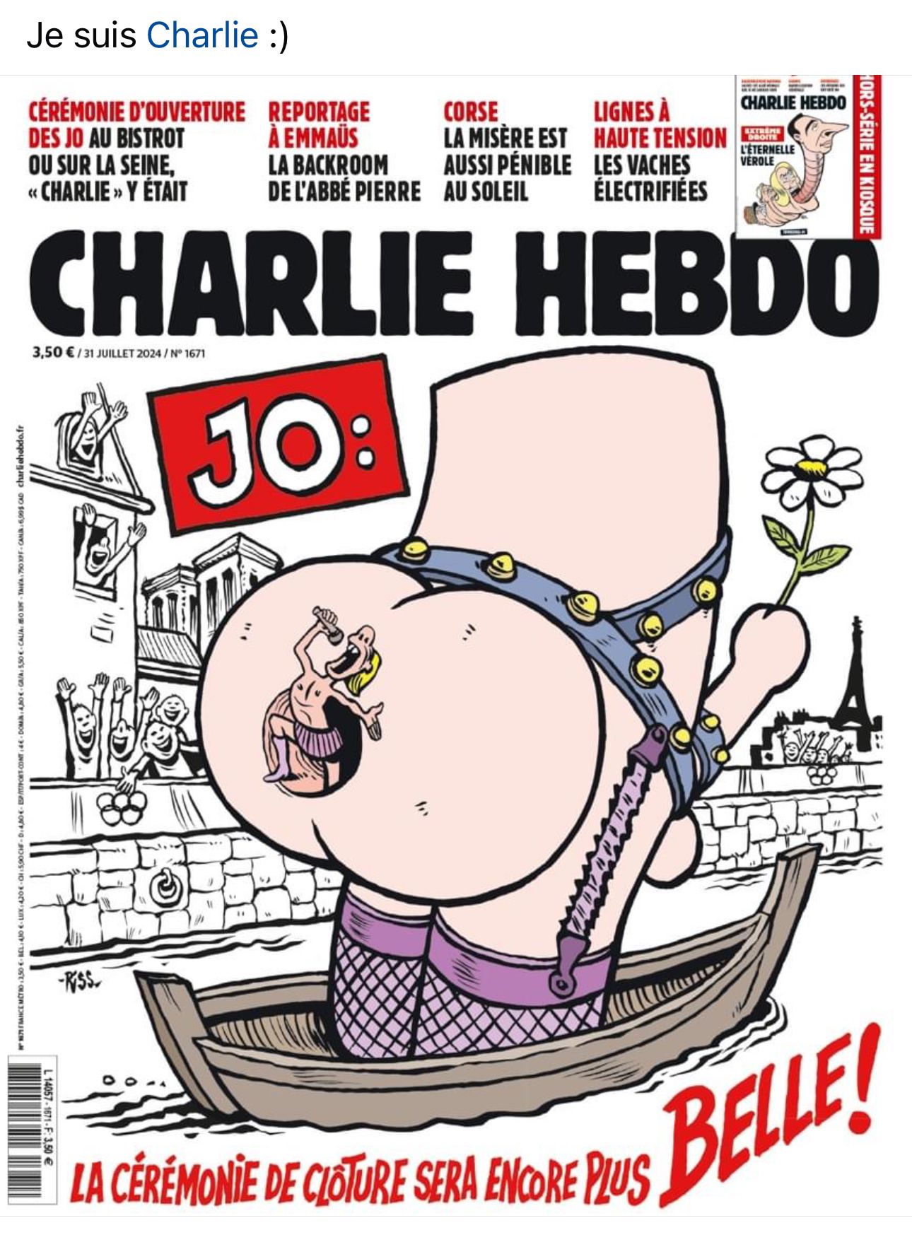 Închiderea JO în viziunea Charlie Hebdo