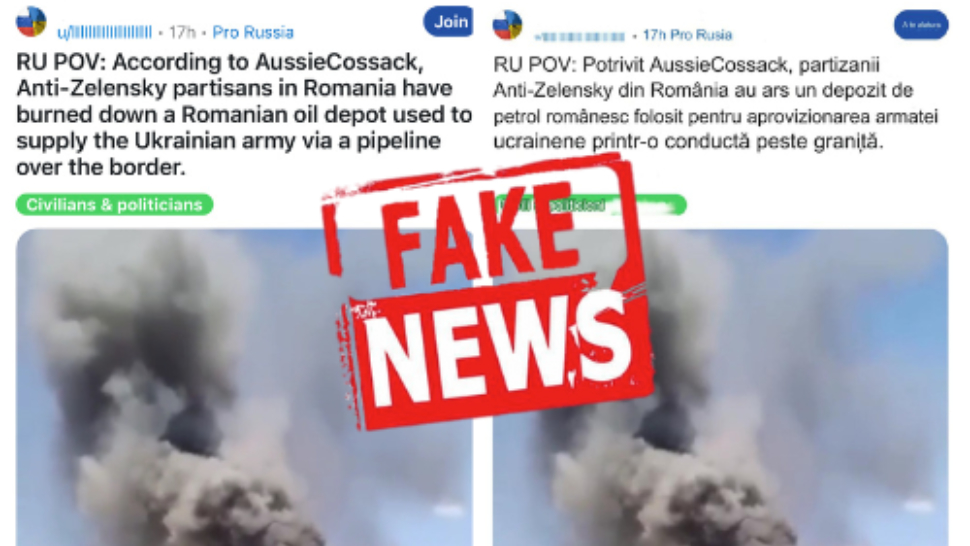 Fake news al rușilor despre un depozit de la Bragadiru