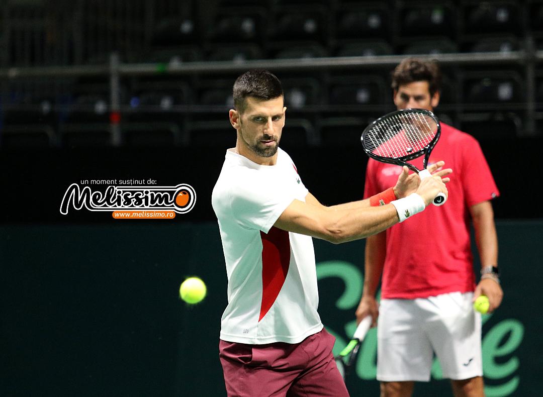 (Galerie foto)Antrenament cu public pentru Serbia lui Djokovic