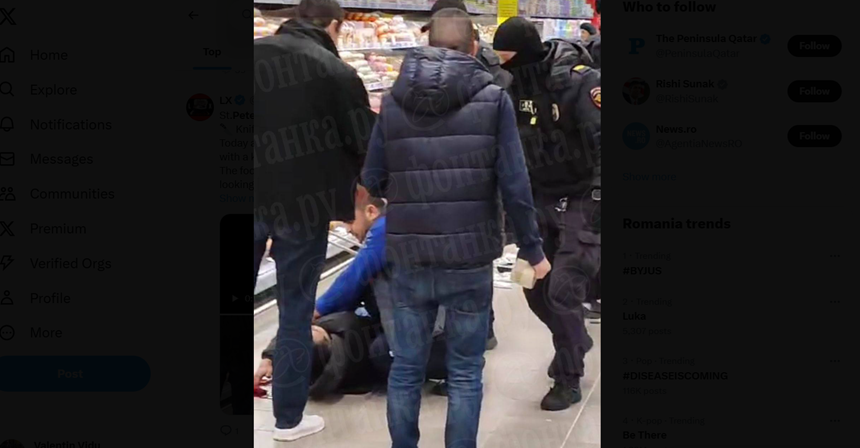 Atac cu cuţitul în Sankt Petersburg