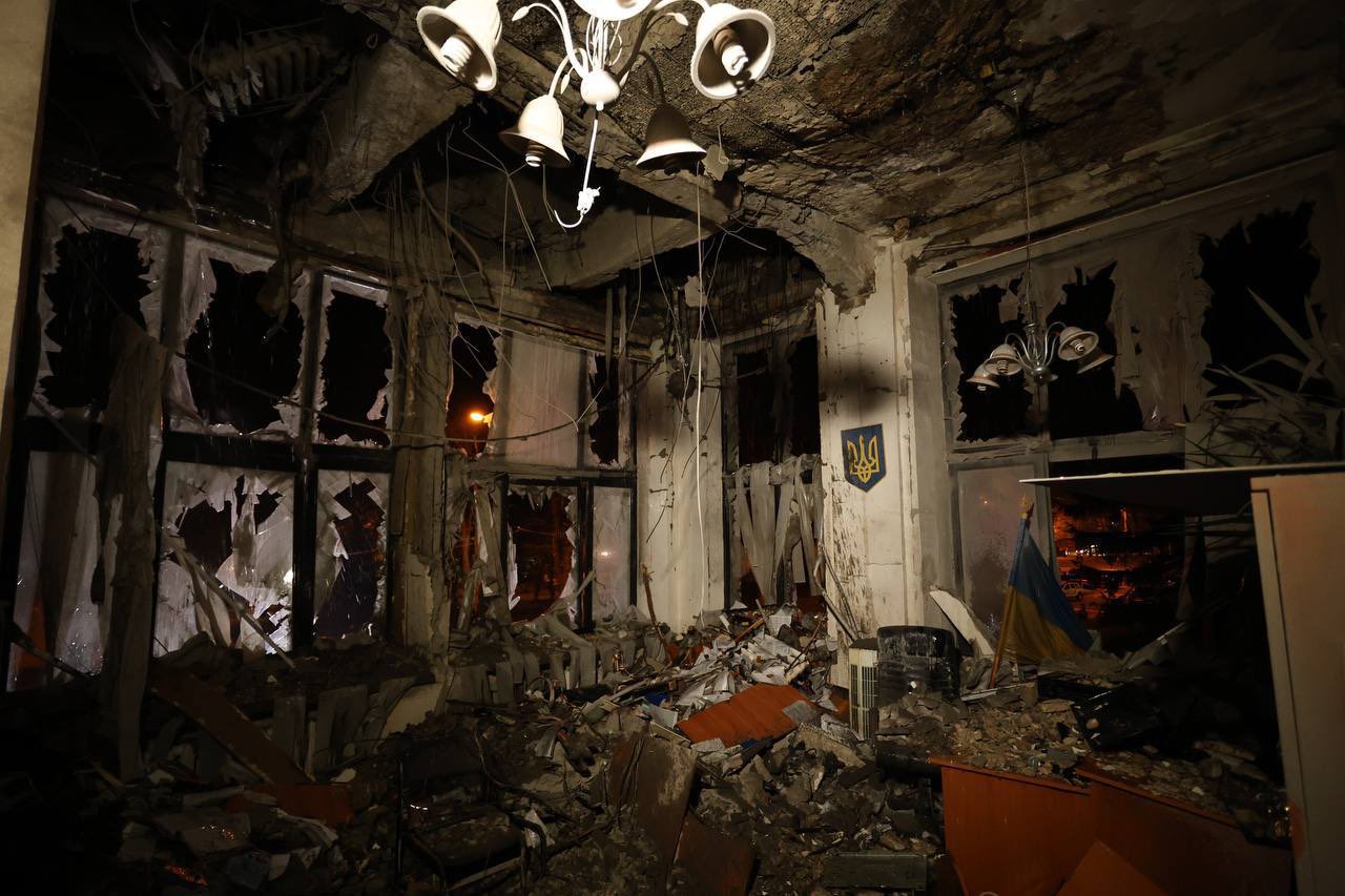 Clădire emblematică a Ucrainei, lovită de bombardamente (foto)