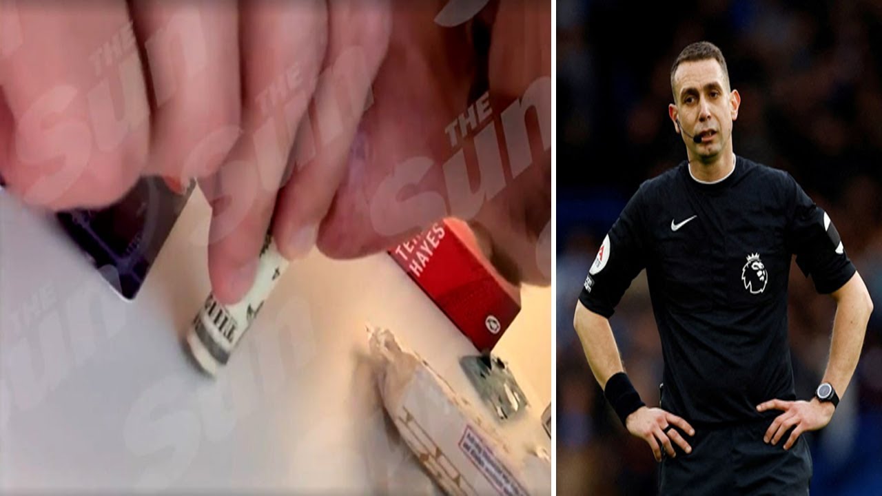 Arbitru filmat consumând droguri