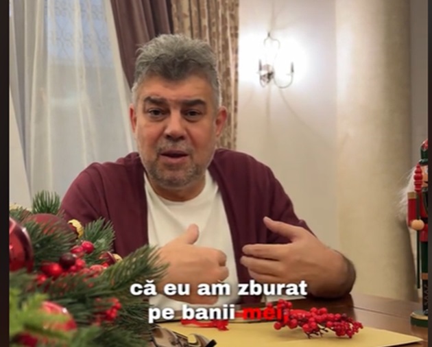 (VIDEO) Ciolacu a găsit „sub brad” facturile pentru jet-ul cu care a zburat la Nisa