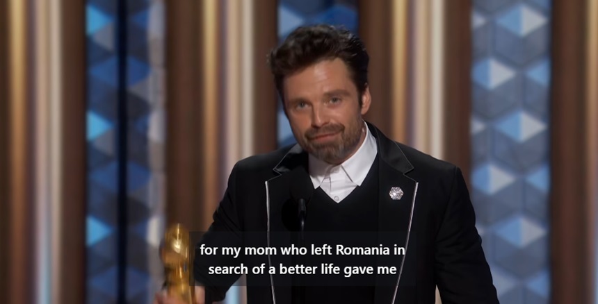 Actorul Sebastian Stan, după ce a câştigat Globul de Aur: „România, te iubesc!”
