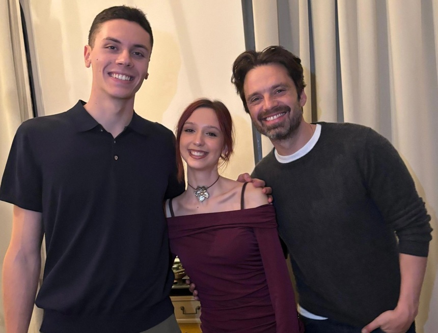 Români valoroşi. David Popovici s-a întâlnit cu Sebastian Stan