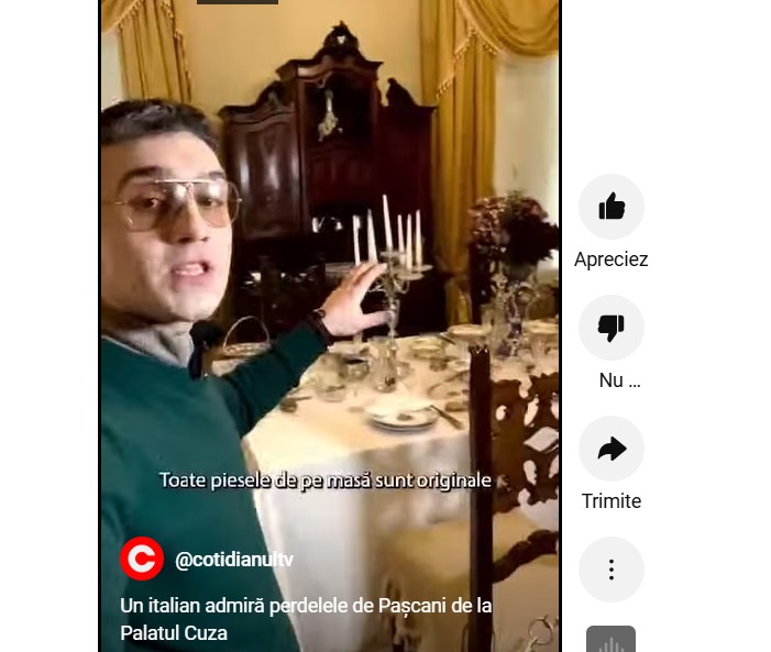 Vizita unui italian la Palatul Cuza de la Ruginoasa (video)