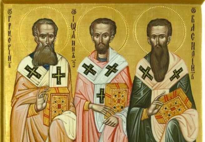Vasile cel Mare, Grigorie Teologul şi Ioan Gură de Aur, cei trei mari Ierarhi ai Bisericii