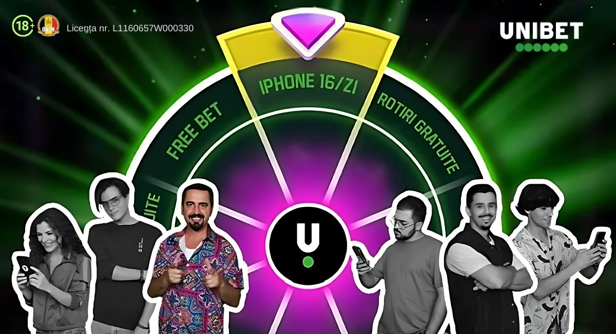 Roata Spin ‘n’ Win Unibet: 1 x iPhone16 pe zi