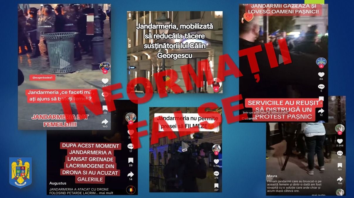 Jandarmerie vorbește despre informații false