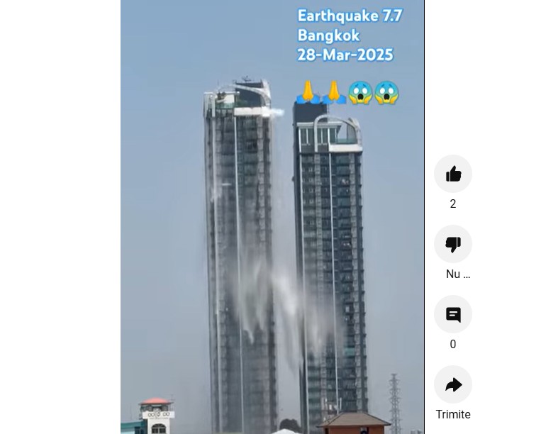 Dezastru la Bangkok după cutremurul din Myanmar