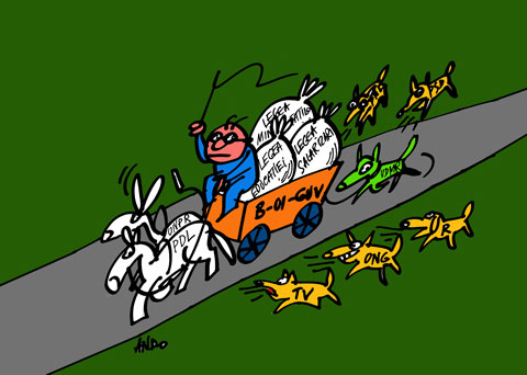 Cu sacii în căruță