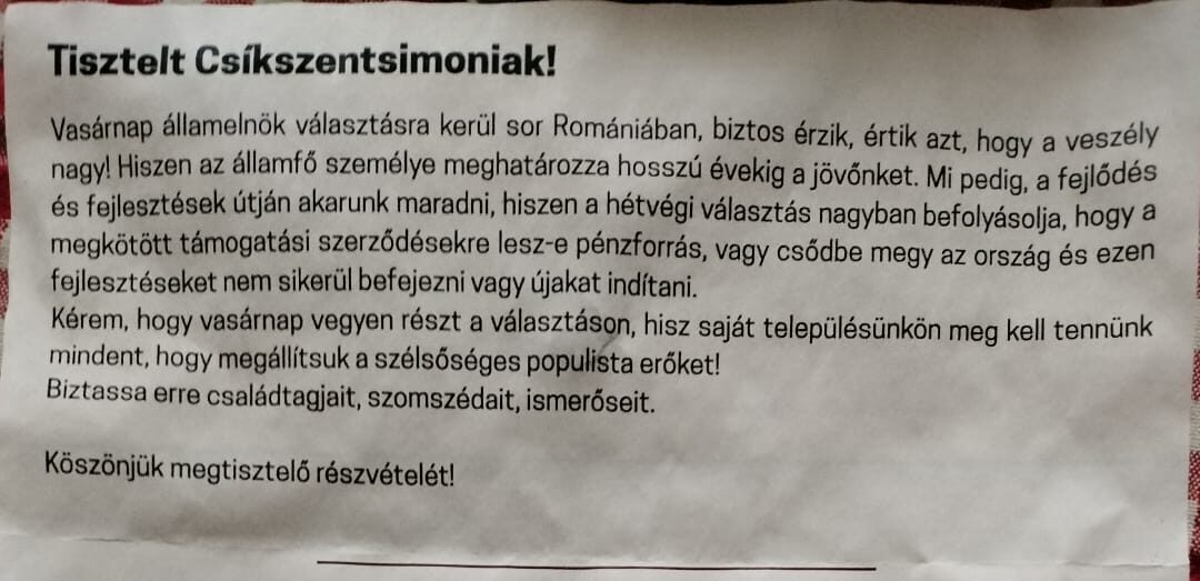 Sânsimion: Primarul le sugerează localnicilor votul