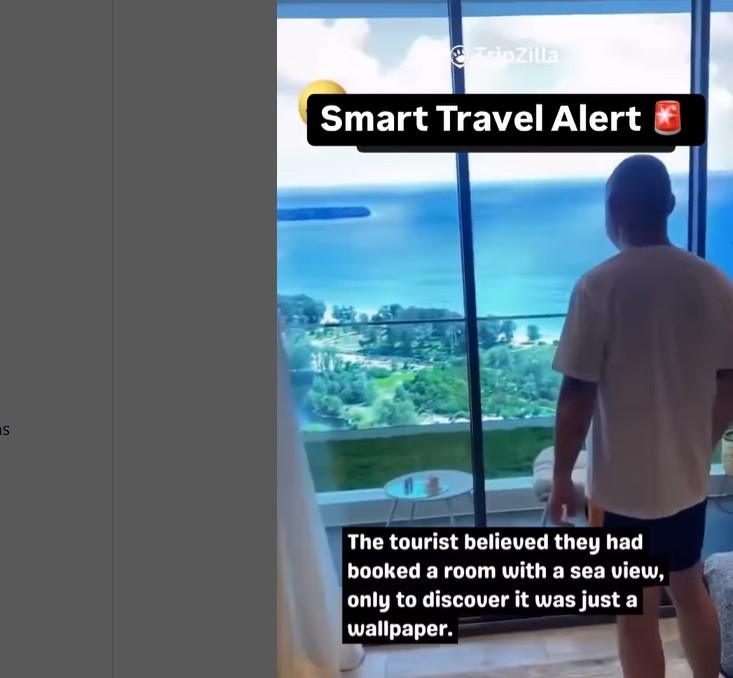 Țeapă în camera de hotel. Vederea la mare era, de fapt, tapet (video)