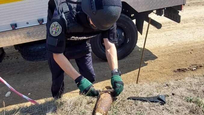 Proiectil exploziv descoperit  lângă Cugir