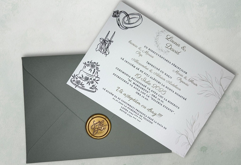 Invitații de nuntă elegante: simplitatea care cucerește